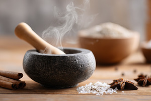 Aromatic spices with cinnamon sticks, a Health & Medical Photo by MistyDay