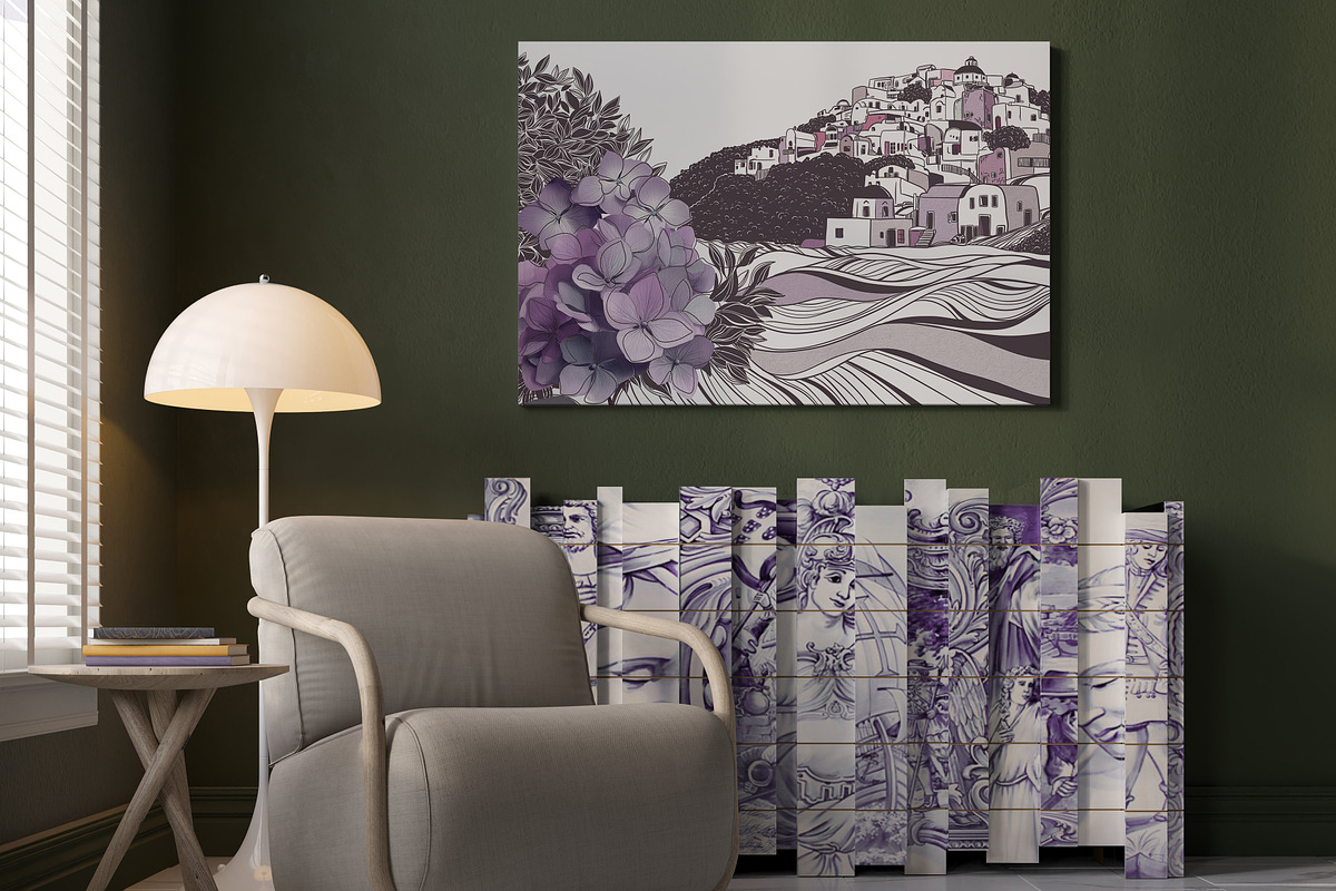 Hand Drawn Mediterranean Wallpaper, a Wallpaper Graphic by Nature.Of.Kate (Photo 12 of 13)