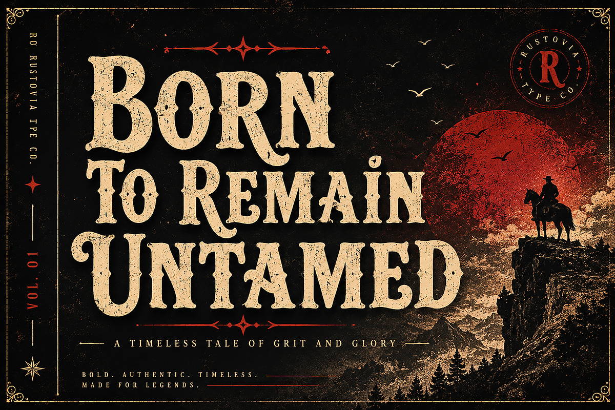 Rustovia – Vintage Display Font, a Script Font by Wow Magic (Photo 4 of 5)
