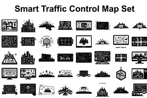 Smart Traffic Control Map Set, a Graphic by musafir_fashion