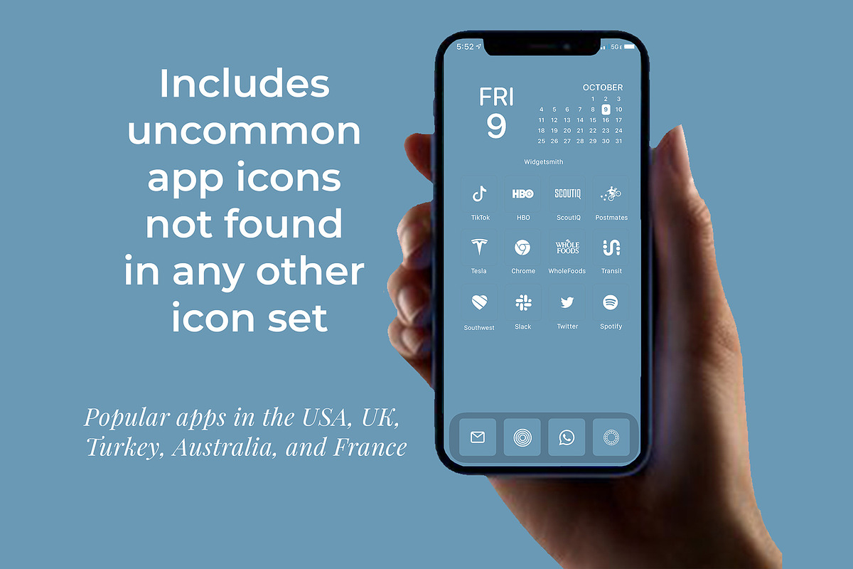 300 Carolina Blue iOS 14 Icon Pack, an Icon by A Good Design Studio (Photo 2 of 4)