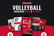 Volleyball Social Media Posts, a Social Media Template by Daring Digies (Thumbnail 1 of 10)