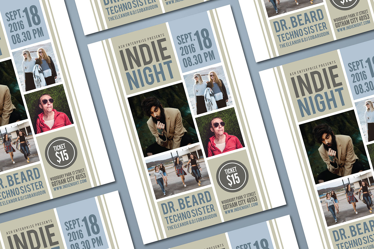 Indie Night Live Music Flyer, a Flyer Template by ashenterprise (Photo 2 of 2)