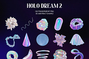 Holo Iridescence 3D Shapes graphics, a Graphic by LarysaZabrotskaya (Thumbnail 2 of 10)
