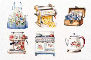 Kitchen Set Watercolor Sublimation