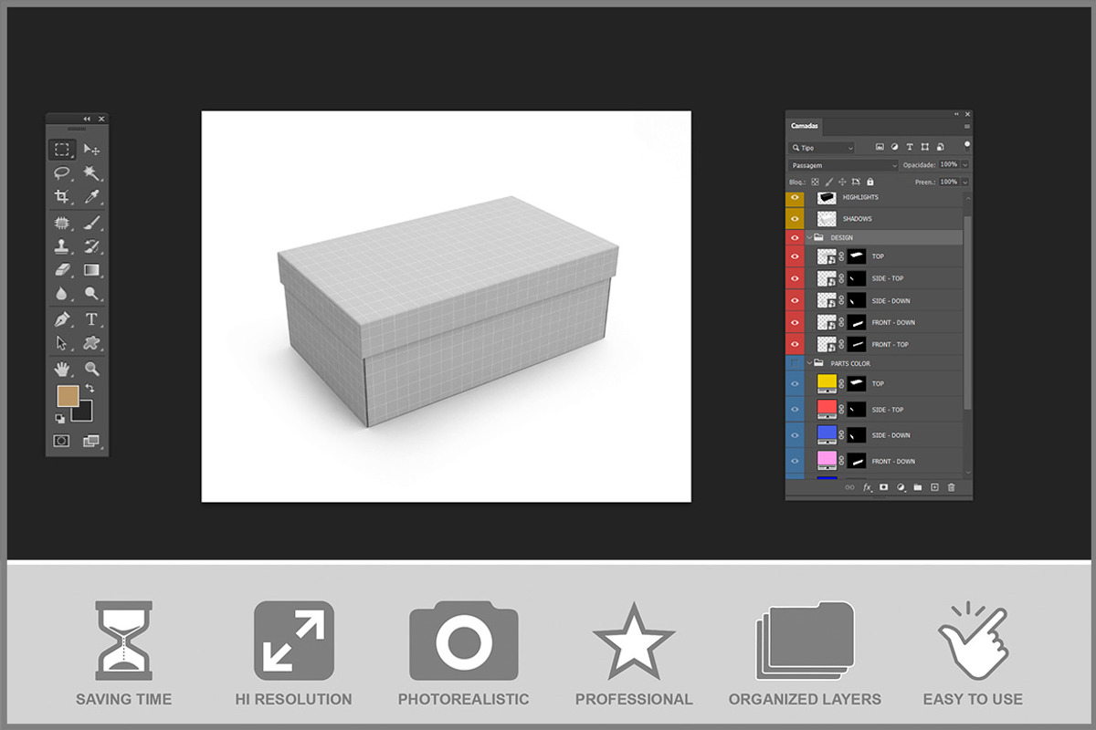 Shoe Box Mockup PSD, a Packaging Mockup by Bruno's Shop (Photo 3 of 4)
