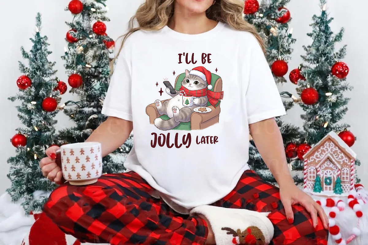 Funny Christmas Sarcastic Lazy Cat, an Illustration by CreationArt (Photo 4 of 4)