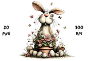 Whimsical Floral Easter Rabbit, an Animal Illustration by GiraffeCreative (Thumbnail 12 of 20)