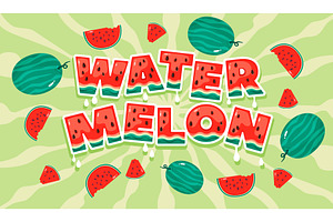 Summer watermelon poster. Juicy, a Food Illustration by YummyBuum