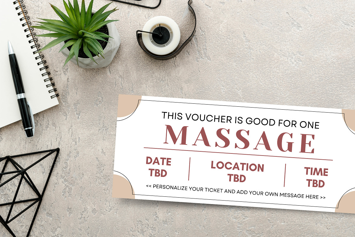 Massage Gift Certificate Canva PDF, a Card Template by Snapybiz (Photo 2 of 10)