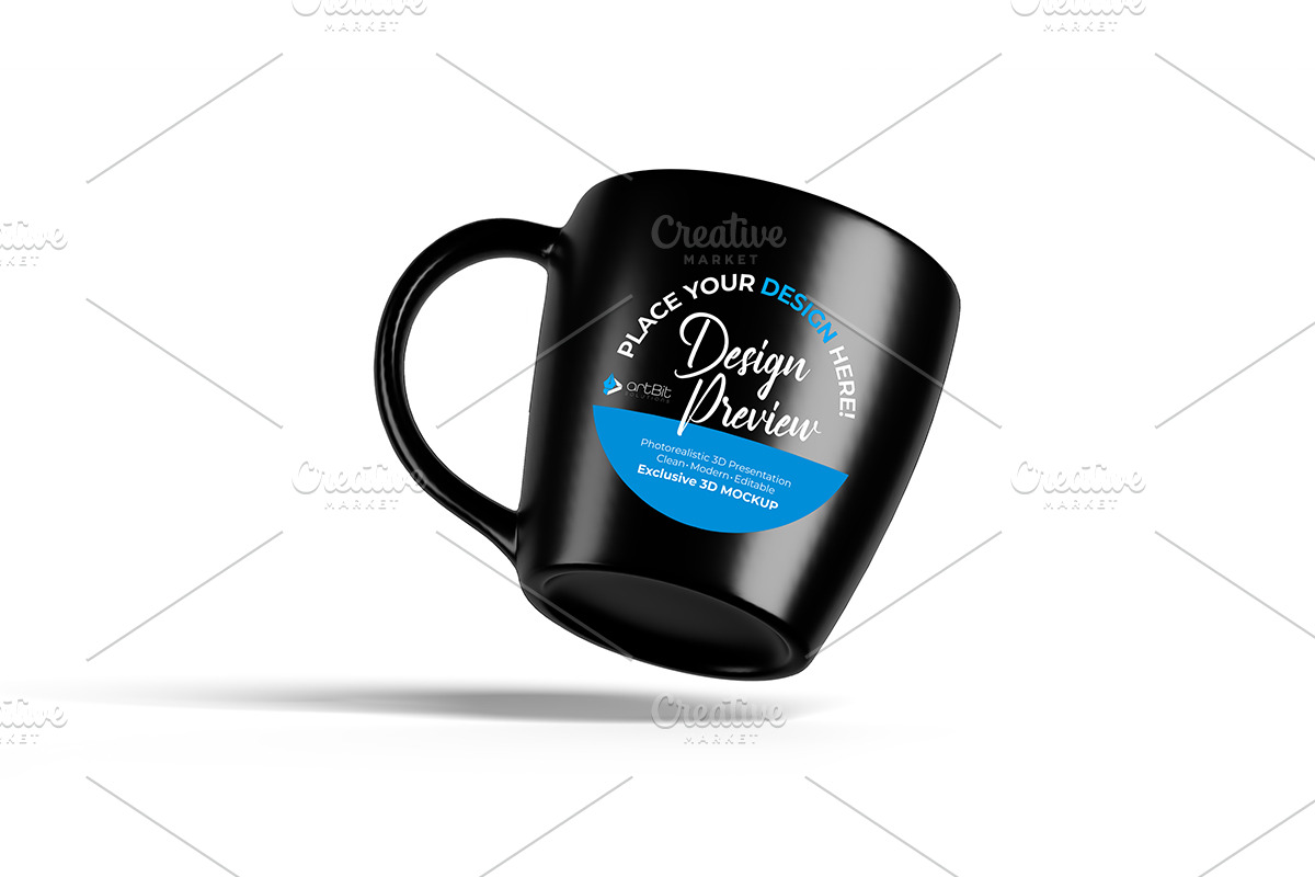 Editable Coffee Mug Mockup Set Black, a Packaging Mockup by artBit Design Studio (Photo 6 of 8)