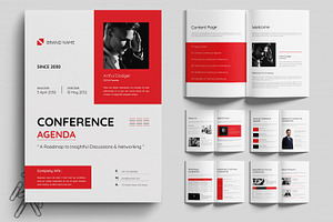 Conference Agenda Template Brochure, a Brochure Template by MightyDesign