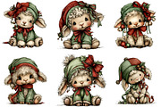 Whimsical Christmas Animals Clipart, an Illustration by DreamArtGraphic (Thumbnail 3 of 4)