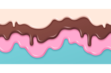 Melted ice cream drips, a Food Illustration by art PVP - market
