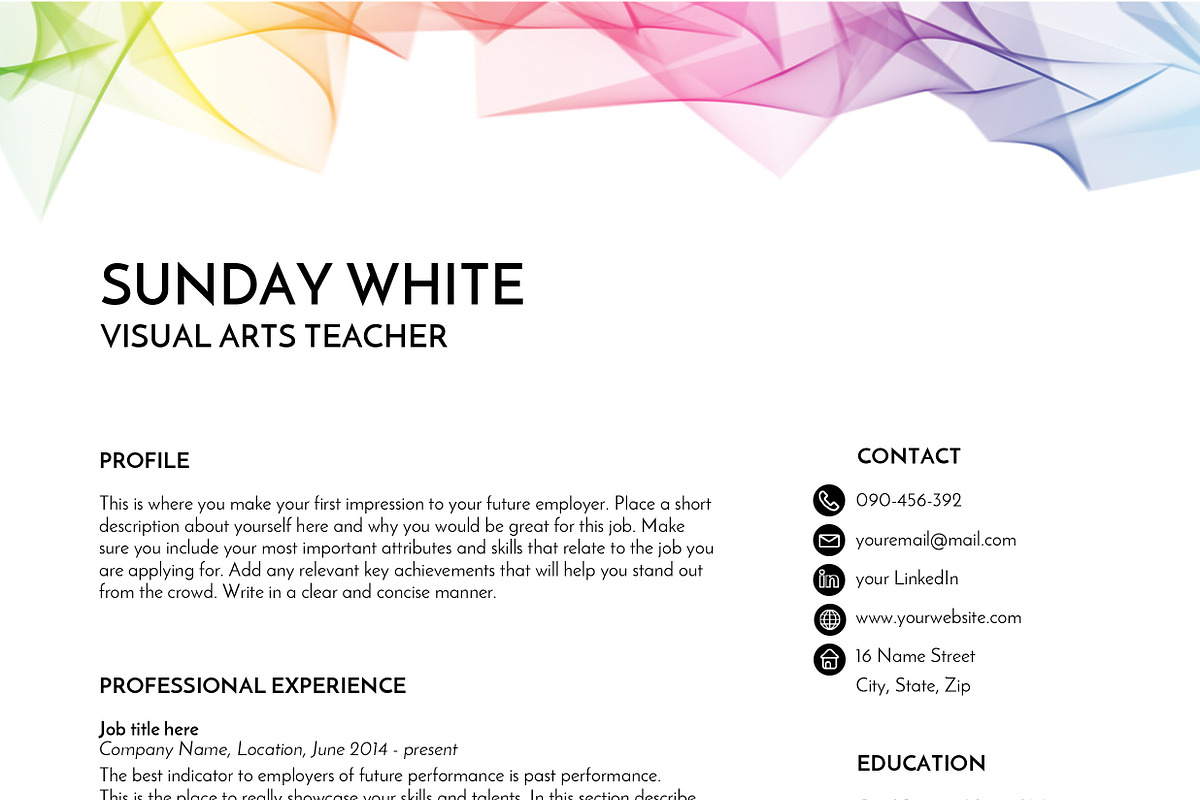 resume template word creative, a Resume Template by PinkJellyfish (Photo 7 of 7)