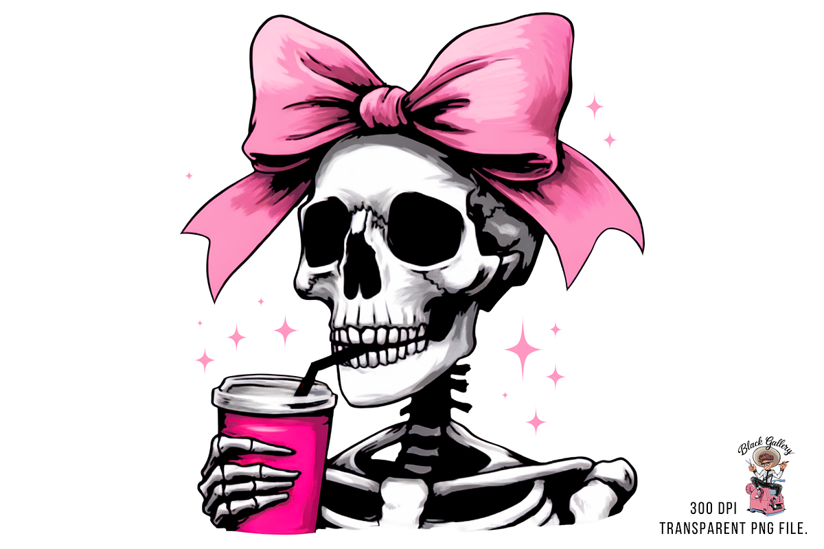 Skeleton PNG with Pink Bow Bundle, a Graphic by Clipart Studio (Photo 3 of 12)