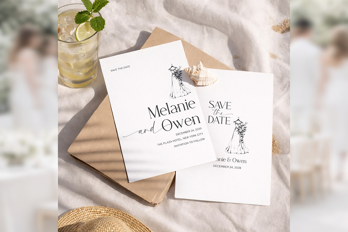 Modern Minimal Save Date Canva bd010, an Invitation Template by TyphoonStudio (Photo 4 of 10)