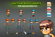Boy Warrriors Character Sprites 01, an Illustration by CreativeGameArt (Thumbnail 2 of 4)