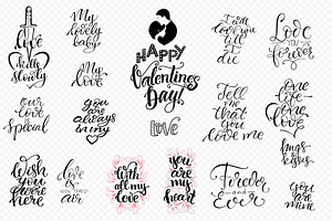 Valentine S Day Lettering Set