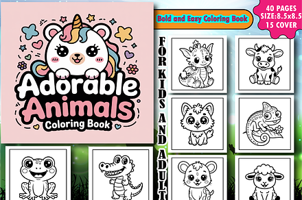Adorable Animals Bold & Easy Color