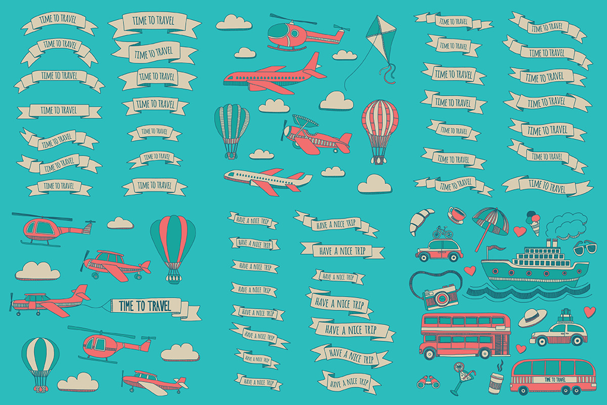 BIG BUNGLE Vector travel set, an Object Graphic by Art Loft (Photo 3 of 18)
