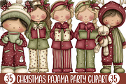 Christmas Pajama Party Clipart, an Illustration by Designking (Thumbnail 1 of 5)
