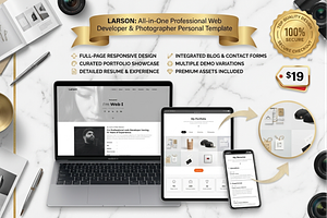 Developer Portfolio HTML Template, a Bootstrap Template by Themeplaza