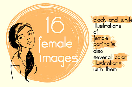  Hand-drawn Female portraits