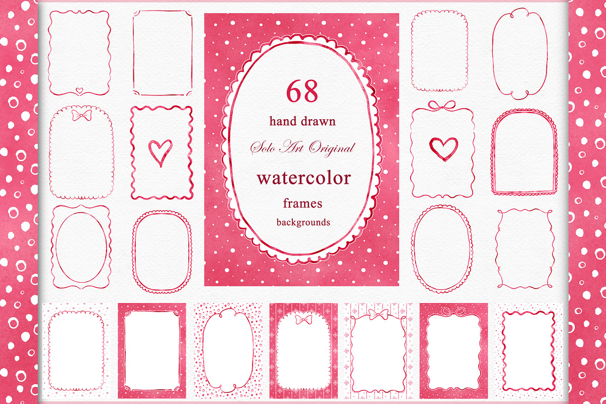 Watercolor Red Frames Borders, an Object Graphic by Solo Art Original (Photo 1 of 14)
