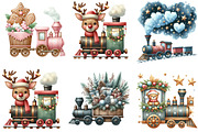 Christmas Train Clipart, an Illustration by DreamArtGraphic (Thumbnail 5 of 5)