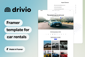 Drivio - car rental Framer template, a HTML Template by WhiteUI.Store