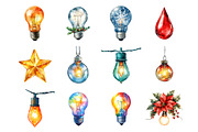 Watercolor Christmas Light, an Illustration by Design Market (Thumbnail 2 of 3)