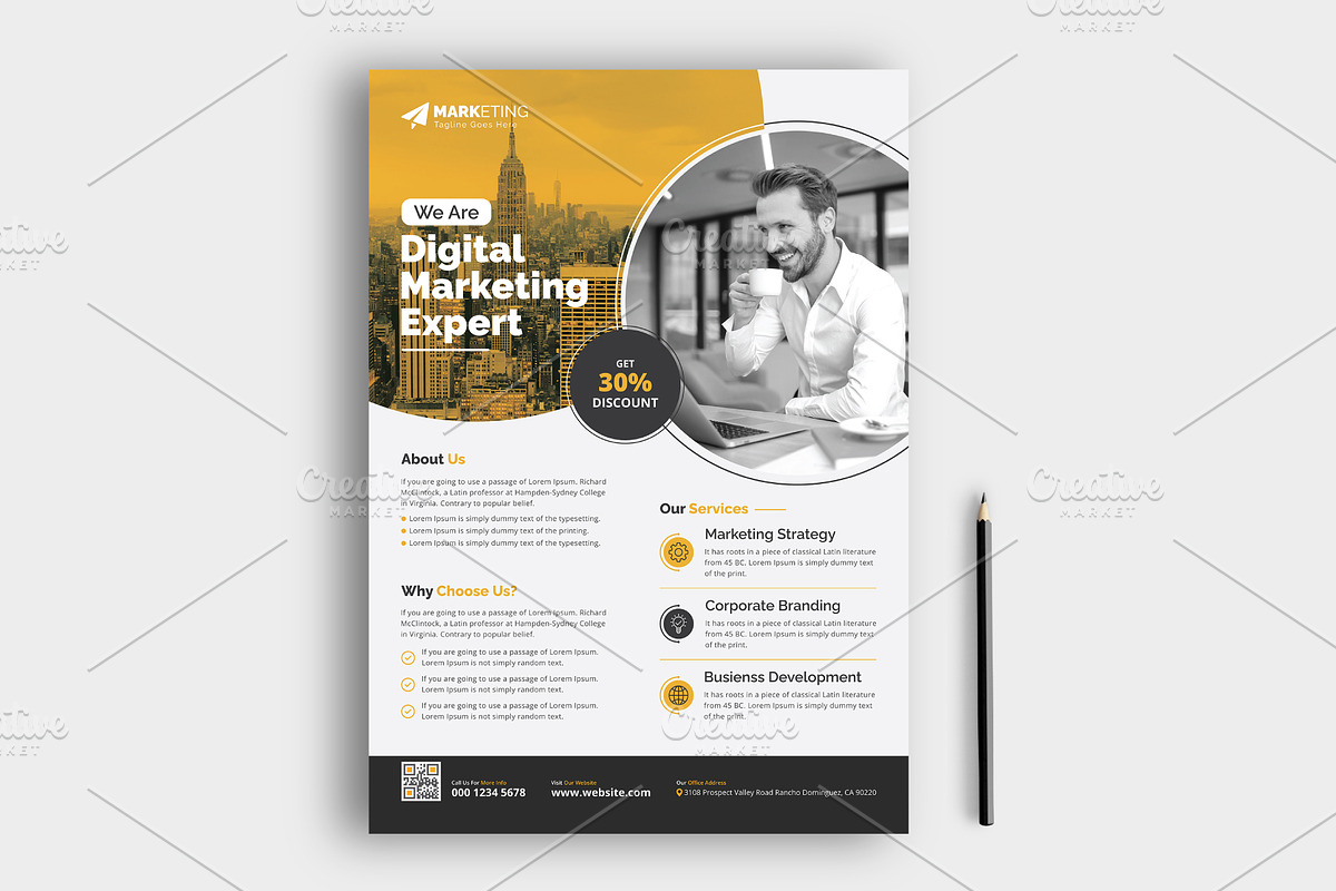 Corporate Business Flyer Template, a Flyer Template by GraphicsBurg (Photo 2 of 3)