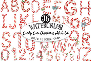 Candy Cane Christmas Alphabet, an Illustration by Designking