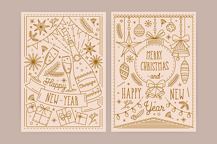 Christmas and New Year cards, a Card Template by Good Studio
