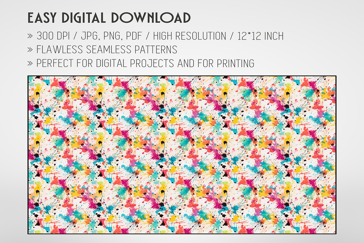 20 Seamless Grunge Color Splashes, a Pattern Graphic by Nordic Design (Photo 2 of 9)