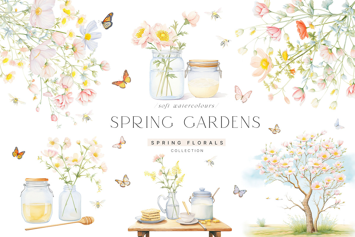 Spring Gardens - Watercolor Edition, an Object Illustration by Isabelle Salem (Photo 1 of 12)