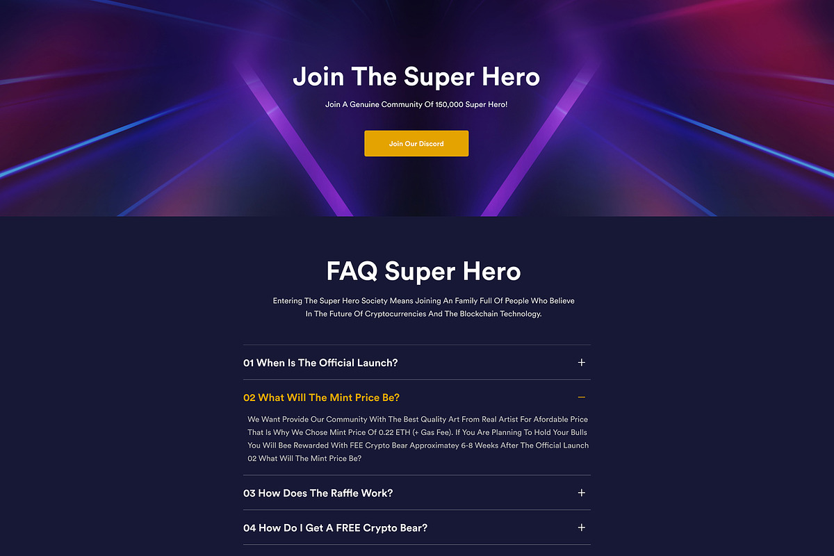 NFT Landing page Figma Template, a Landing Page Template by CodexCoder Themes (Photo 5 of 5)