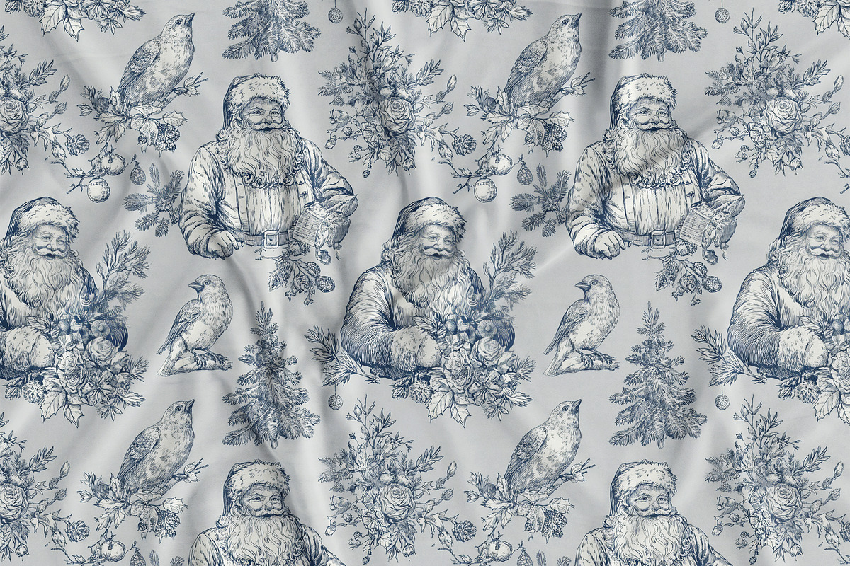 Christmas Toile Seamless Patterns, a Pattern Graphic by Olya Creative (Photo 20 of 21)