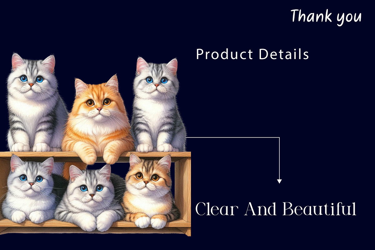 Watercolor Cats Sublimation Clipart, a Work Illustration by Dream Creation (Photo 6 of 6)