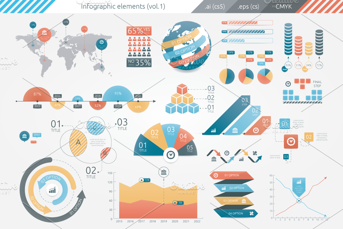 Infographic Elements (v1), a Presentation Template by Infographic Paradise