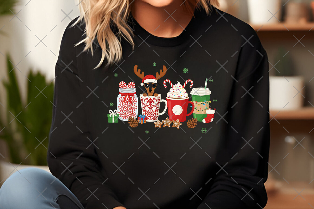 Dachshund Christmas Latte Coffee Png, an Illustration by Craft Nest (Photo 3 of 6)