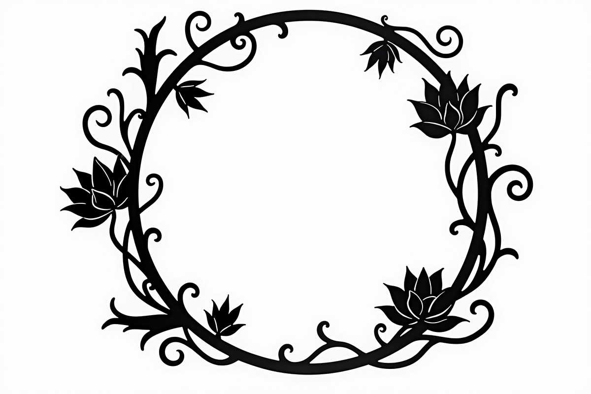 Lotus Floral Wreath Bundle, an Illustration by hafijul (Photo 8 of 9)