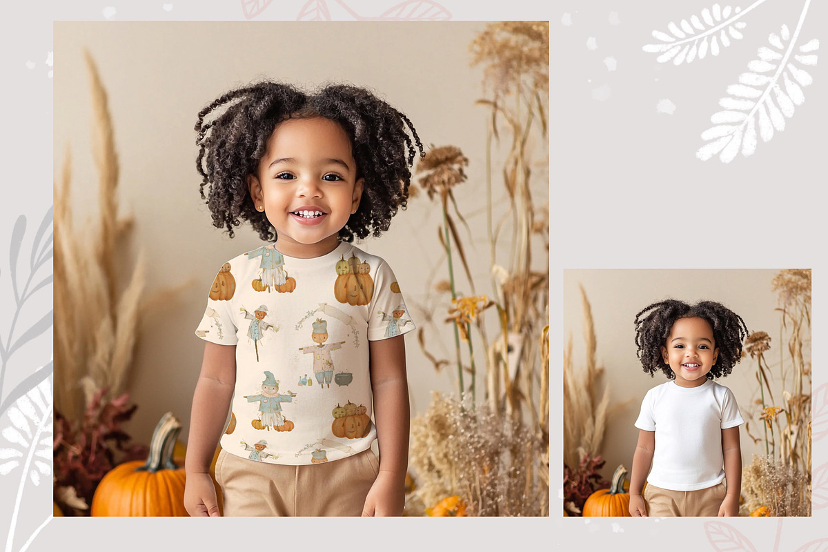 Autumn Kids tshirt Mockup PSD Set, a Shirt Mockup by AlenaVlasko stock Market (Photo 2 of 8)