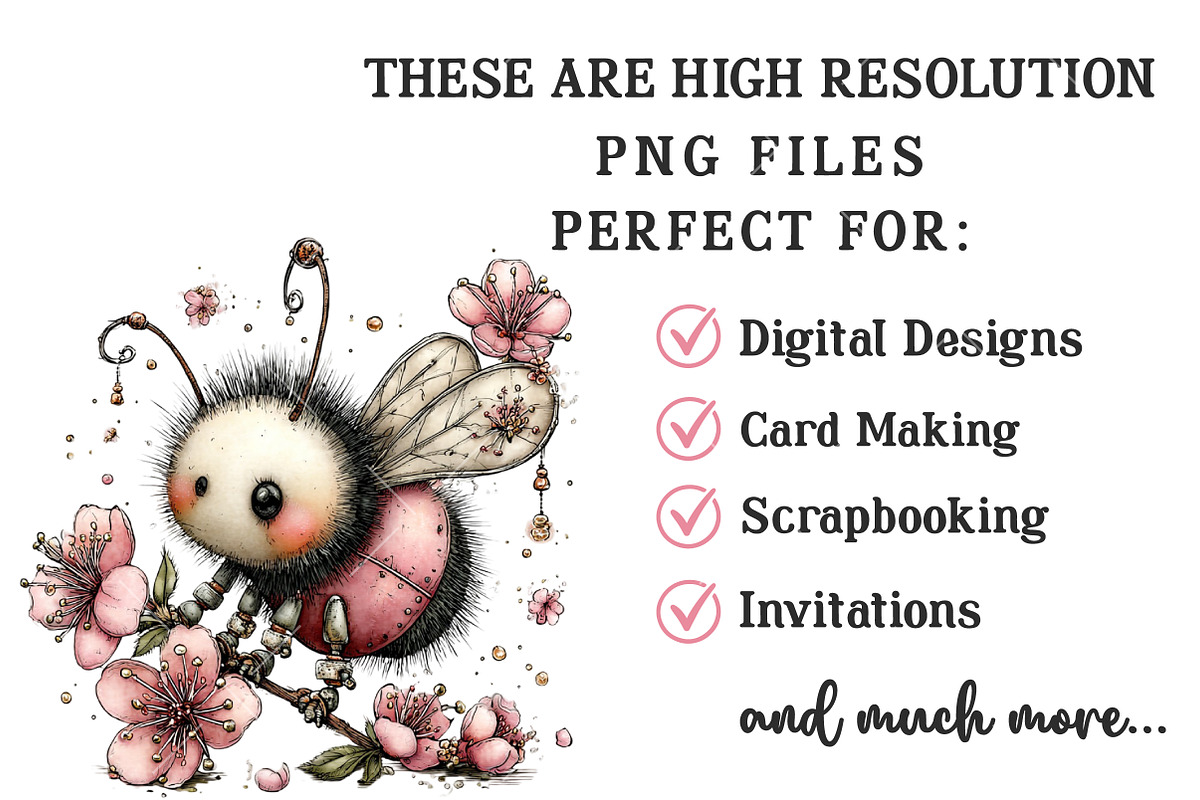 Whimsical Spring Bee Clipart, an Illustration by OK Design (Photo 4 of 6)