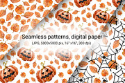 Happy halloween digital paper set, a Pattern Graphic by Artmanata (Thumbnail 3 of 12)