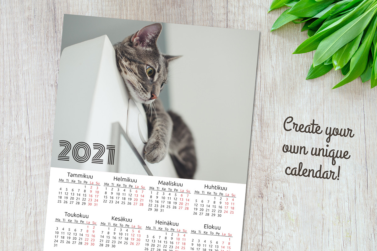 Alfa Calendar Creator 2021, a Stationery Template by inimalGraphic (Photo 7 of 7)