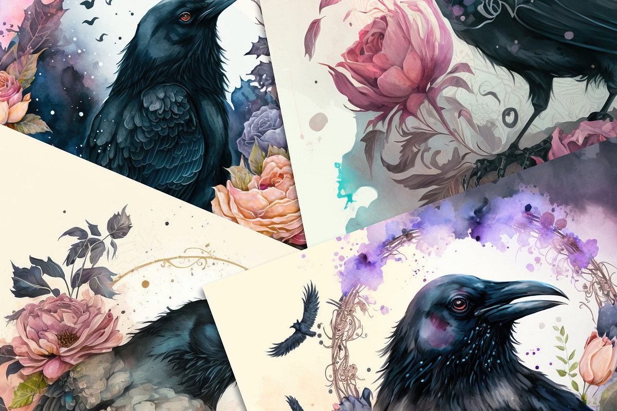 Crows and Flowers, a Background Graphic by Curve Design (Photo 3 of 4)