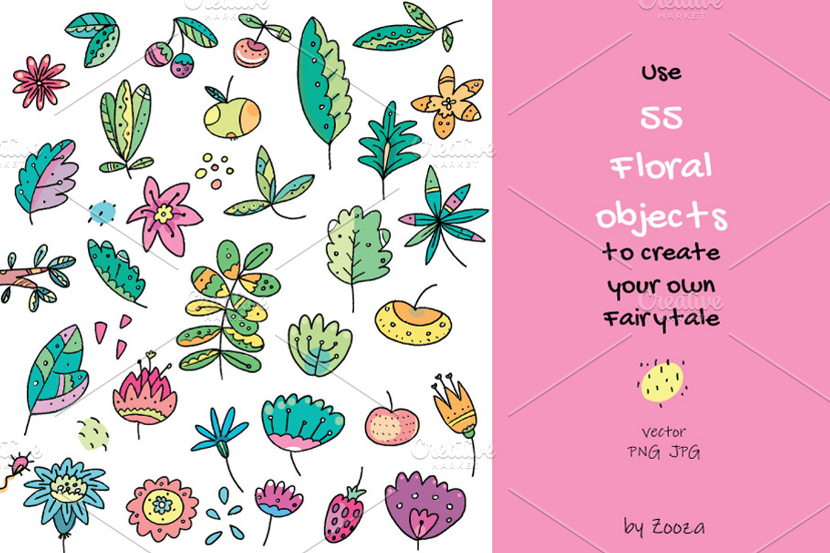 Floral Owls - 55 objects, an Illustration by Zooza Art (Photo 4 of 14)
