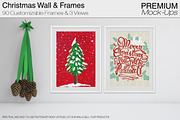 Christmas Wall and Frames Mockup Set | Print Templates ~ Creative Market